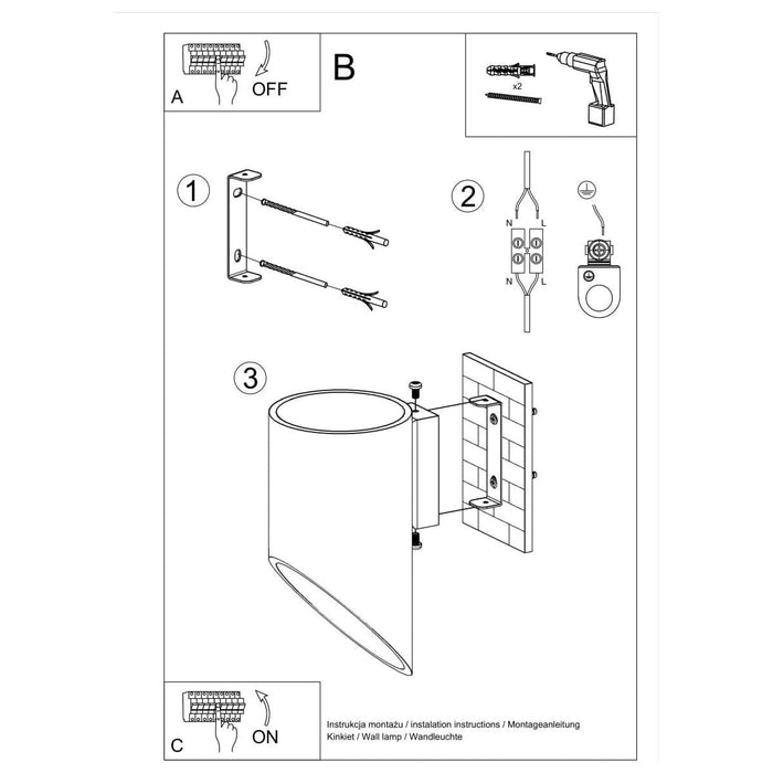 Wall lamp PENNE 20 black - Green4Life