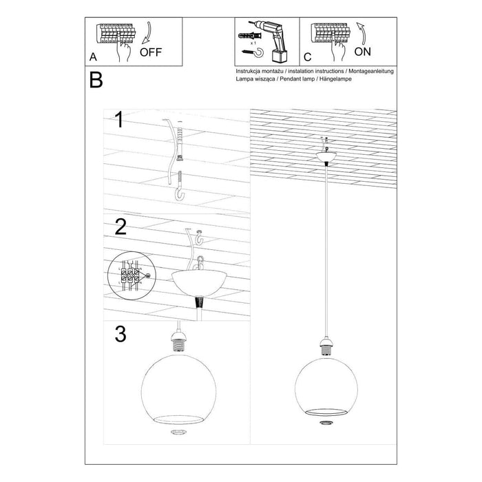 Pendant lamp BALL white - Green4Life