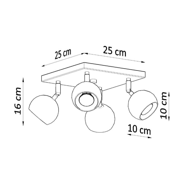 Ceiling lamp OCULARE 4 white - Green4Life