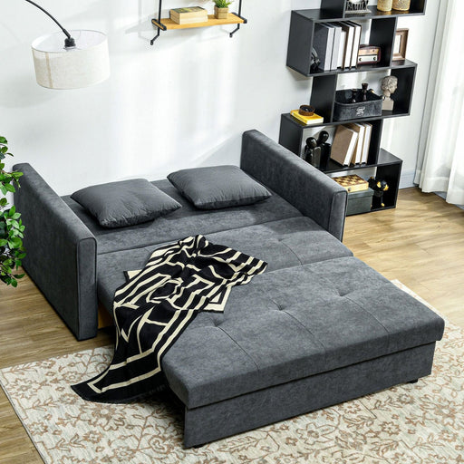 Two Seater Fabric Sofa Bed with Hidden Storage - Black - Green4Life