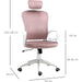 Vinsetto High-Back Office Chair with Velvet Style Fabric Upholstery - Pink/White - Green4Life