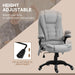 Vinsetto Recliner Office Chair with Six Massage Heating Points, Linen-Feel Upholstery - Light Grey - Green4Life