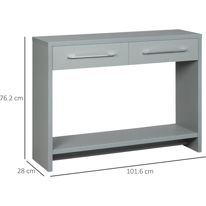 Console Table with Shelf and Drawers - Grey - Green4Life