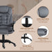 Vinsetto Velvet-Feel Office Chair with Six Massage Points - Grey - Green4Life