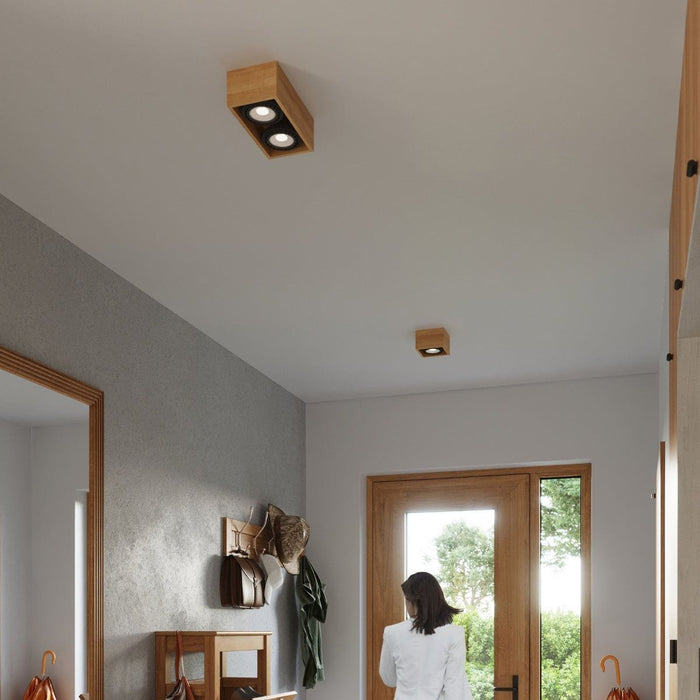 Ceiling lamp QUATRO 1 natural wood - Green4Life