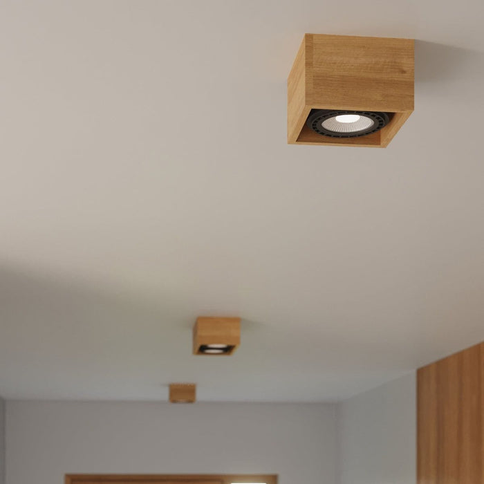 Ceiling lamp QUATRO 1 natural wood - Green4Life