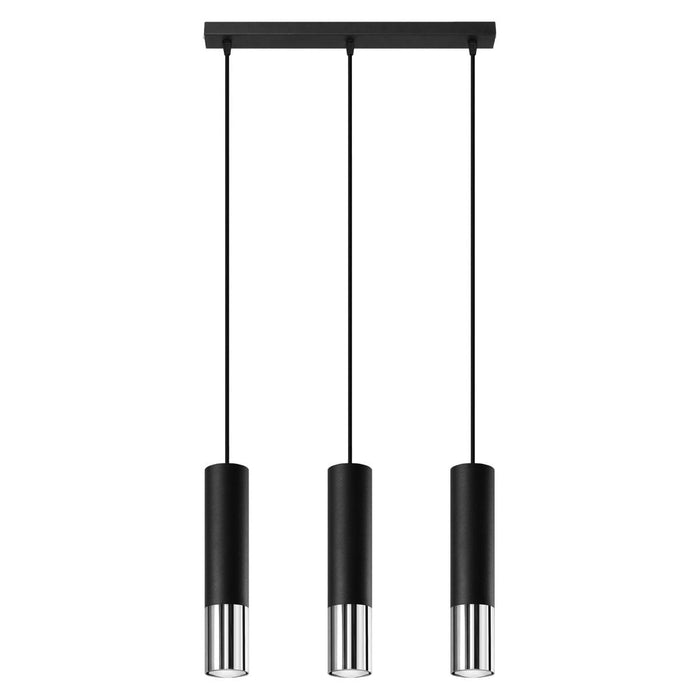 Pendant lamp LOOPEZ 3L black/chrome - Green4Life