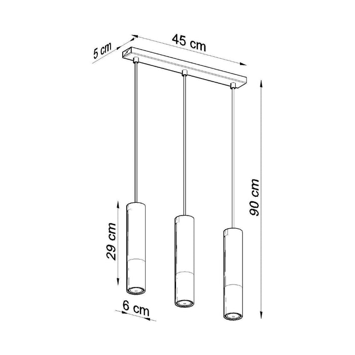 Pendant lamp LOOPEZ 3L black/chrome - Green4Life