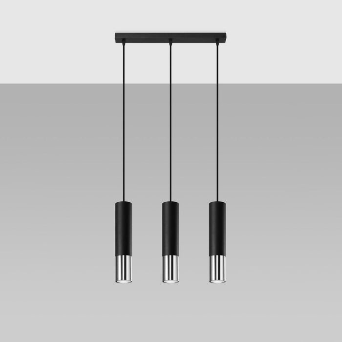 Pendant lamp LOOPEZ 3L black/chrome - Green4Life