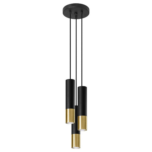 Pendant lamp LOOPEZ 3P black/golden - Green4Life