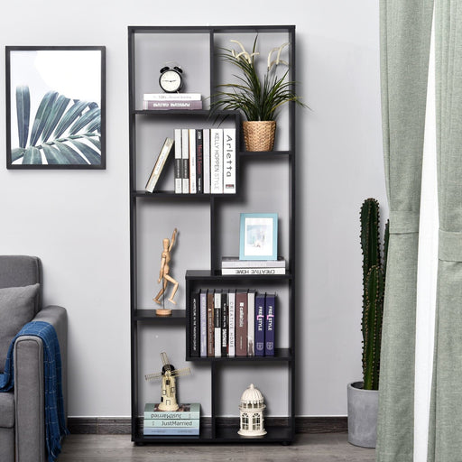8-Tier Freestanding Bookshelf with Melamine Surface - Black - Green4Life