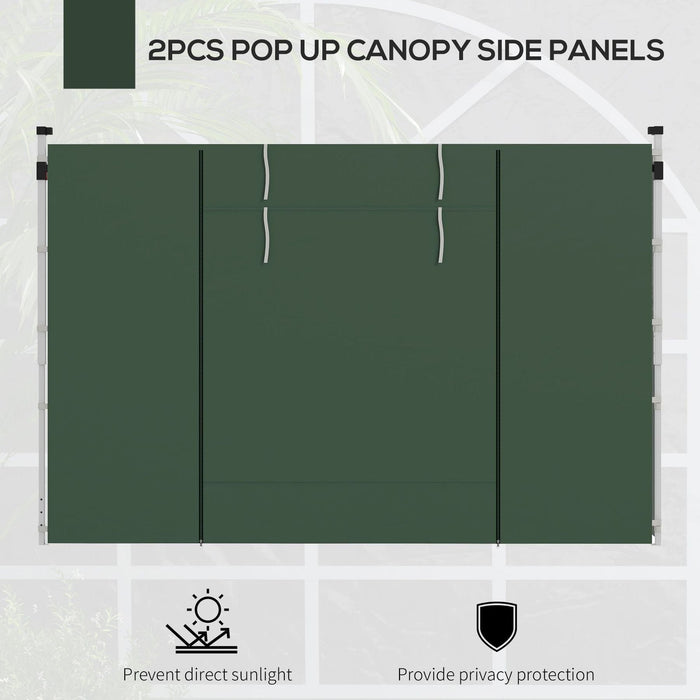 Outsunny 2-Pack Green Panels - 3x3/3x6m Gazebo Sides with Doors & Windows - Green4Life
