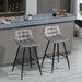 Set of 2 Bar Stools with Velvet-Touch Upholstery - Grey - Green4Life
