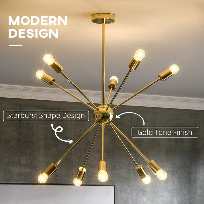 Modern 10-Light Chandelier - Gold - Green4Life