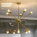 Modern 10-Light Chandelier - Gold - Green4Life