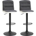 Set of 2 Fabric Upholstered Bar Chairs with Height Adjustment, 360° Swivel, Backrest & Footrest - Dark Grey - Green4Life