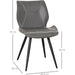 Set of 2 Contrast Stitched PU Leather Dining Chairs - Grey - Green4Life