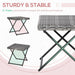 Outsunny Compact Charm Folding Rattan Table - Grey - Green4Life