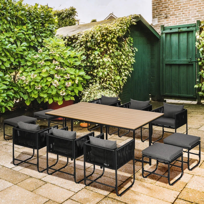 10-Seater Dining Set - Outsunny