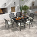 Elegant Black 6-Seater Aluminium Dining Set - Outsunny - Green4Life