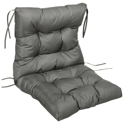 1 Seater Cushion with Ties 112L x 56W cm - Light Grey - Outsunny - Green4Life