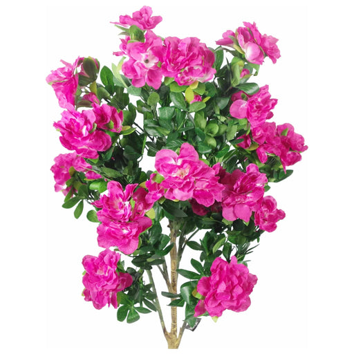 100cm Premium Artificial Azalea Pink Flowers Potted Plant with Gold Metal Planter - Green4Life