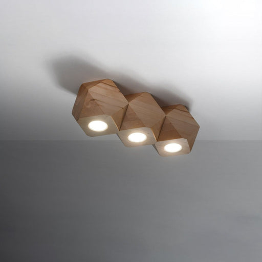 Ceiling lamp WOODY 3 natural wood - Green4Life