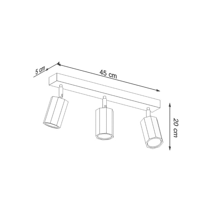 Ceiling lamp ZEKE 3 oak - Green4Life