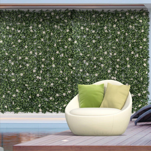 12 Pieces 50L x 50W cm Artificial Rhododendron Wall Panel UV Resistant (3 square meters) - Outsunny - Green4Life
