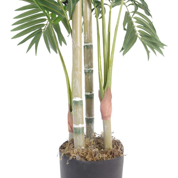 120cm (4ft) Premium Artificial Areca Palm with pot with Silver Metal Planter - Green4Life