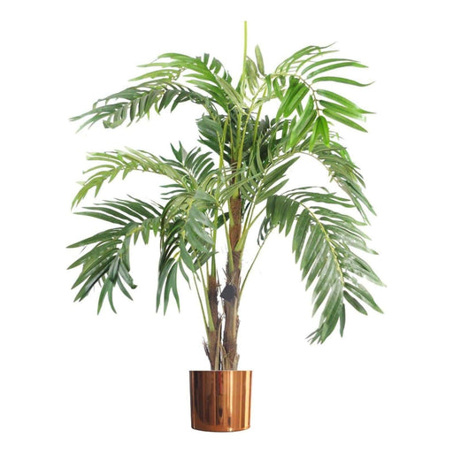 120cm Premium Artificial Palm Tree with pot with Copper Metal Planter - Green4Life