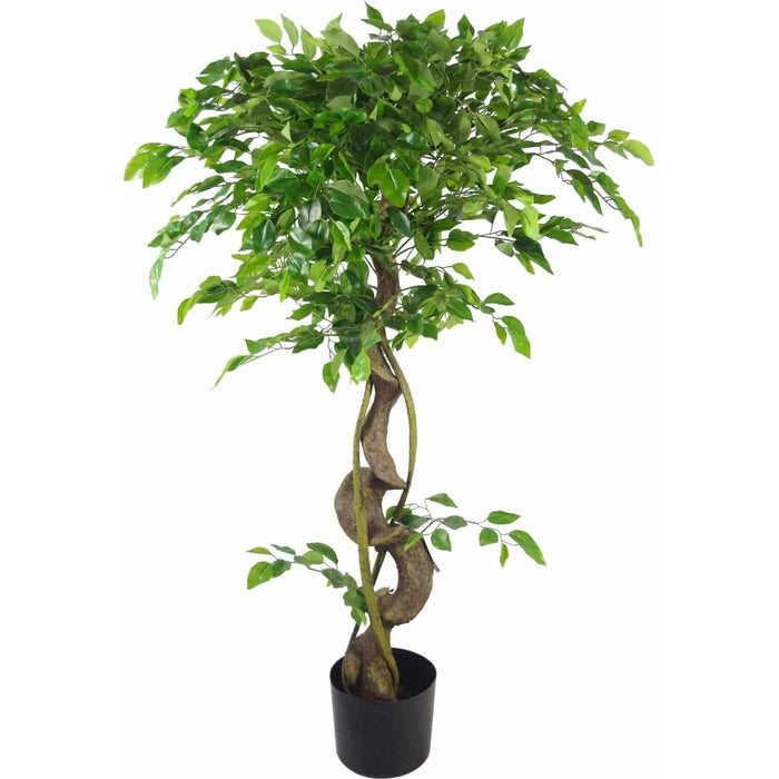 120cm Twisted Trunk Artificial Japanese Fruticosa Style Ficus Tree - Green4Life