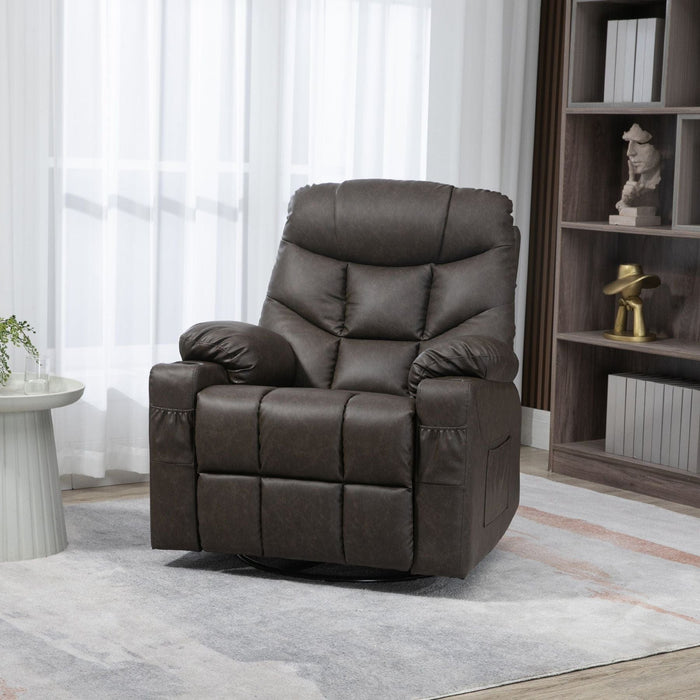 Faux Leather Reclining Armchair - Brown - Green4Life