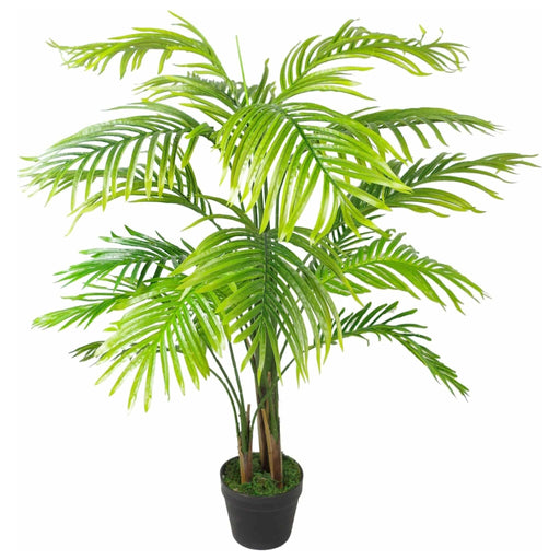 130cm Artificial Areca Palm Tree - Extra Large With Silver Metal Planter - Green4Life