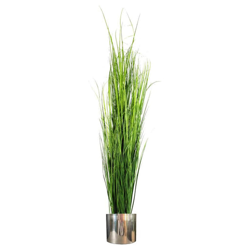 130cm Artificial Onion Grass Plant with Silver Metal Plater - Green4Life