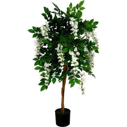 130cm Luxury Artificial Wisteria Tree with White Flowers – Premium Range - Green4Life