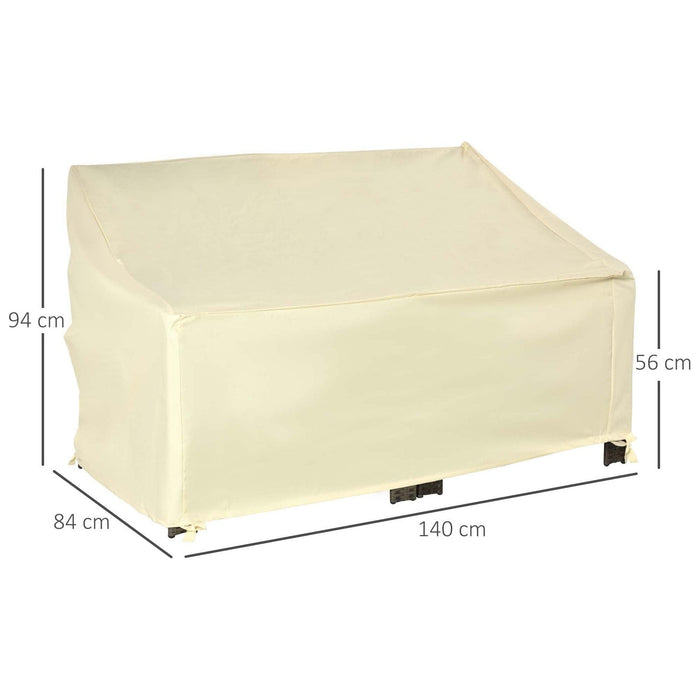 140L x 84W x 56/94Hcm Outdoor Furniture 2 Seater Loveseat Protection Cover UV Resistant and Waterproof - Beige - Outsunny - Green4Life