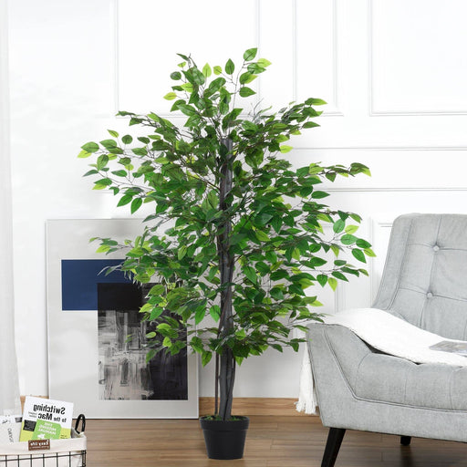 145cm Artificial Banyan Decorative Tree with Pot - Outsunny - Green4Life