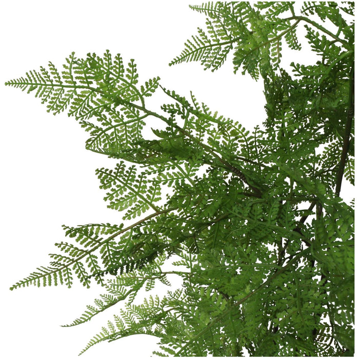 150cm Artificial Natural Moss Base Fern Foliage Plant with Silver Metal Plater - Green4Life