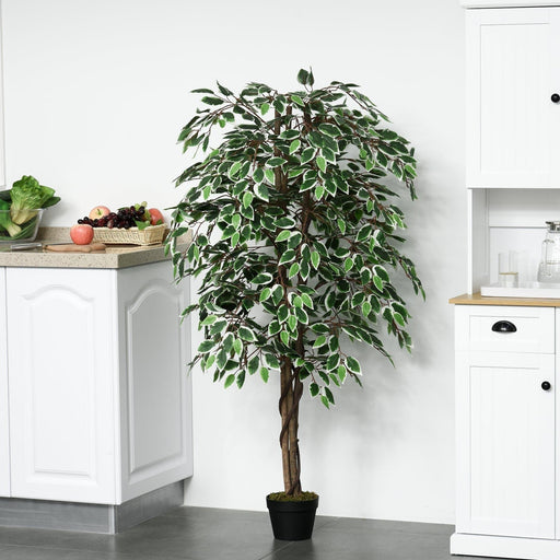 160cm Artificial Potted Ficus Silk Tree - Outsunny - Green4Life