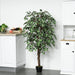 160cm Artificial Potted Ficus Silk Tree - Outsunny - Green4Life