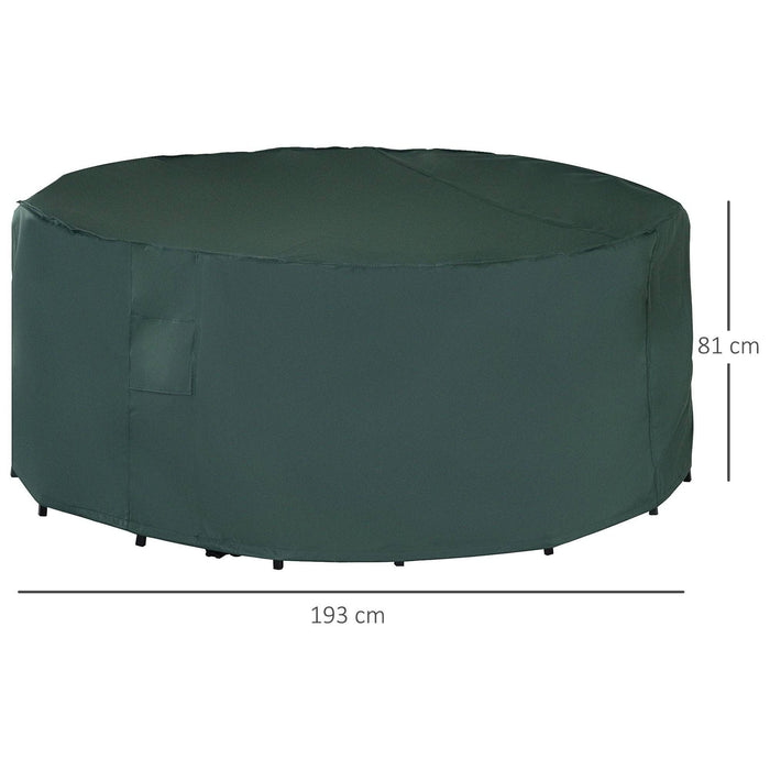 193D x 81H cm Large Furniture Set Round Waterproof Cover - Green - Outsunny - Green4Life