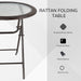 Outsunny Round Folding Table - Tempered Glass with Glass Top - Green4Life