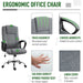 Vinsetto High Back Reclining Office Chair with Adjustable Height - Grey - Green4Life