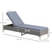 Outsunny PE Rattan Sun Lounger with Adjustable Backrest - Dark Grey - Green4Life