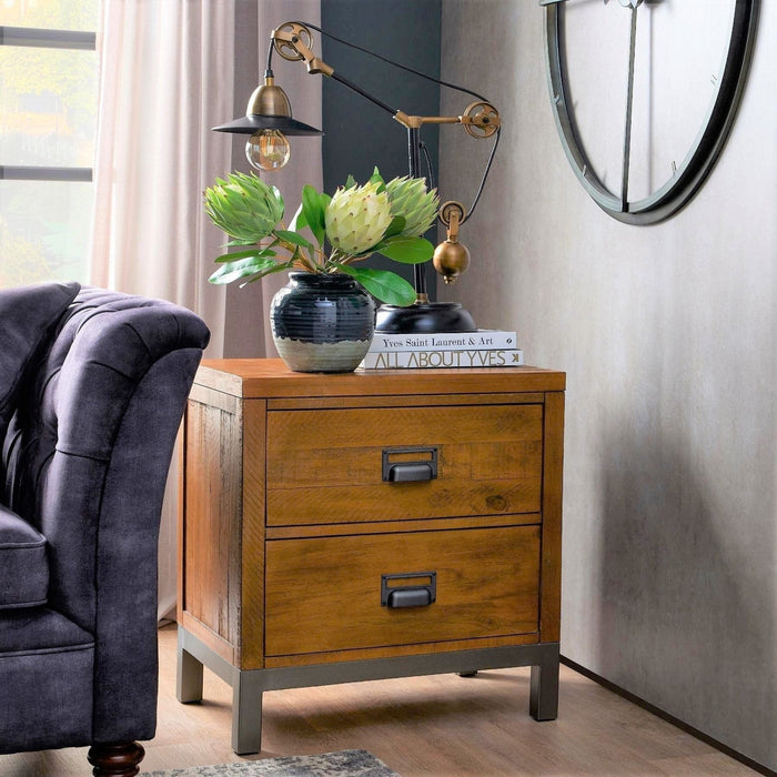 Dalton Two Drawer Bedside Table - Green4Life