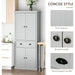 Traditional Freestanding Kitchen Cupboard Storage Cabinet - Grey - Green4Life