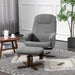 Modern Linen Grey Swivel Recliner with Footstool - Green4Life