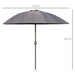 2.5m Shanghai Garden Parasol Umbrella with Crank & Tilt, Adjustable - Grey - Outsunny - Green4Life