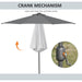 2.7m Tilting Parasol with LED Lights - Grey - Outsunny - Green4Life